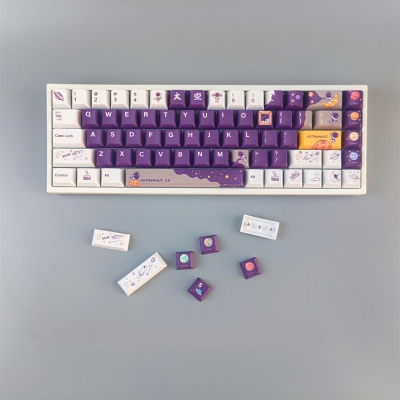 Little Astronaut 104+33/38/40 PBT Dye-subbed Full Keycaps Cherry Profile Compatible with Mechanical Keyboard GK61 64 68 87 104 108